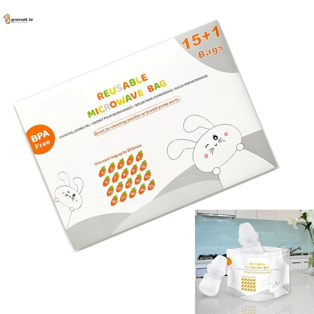 16pcs Sacos De Esterilização A Vapor De Micro-Ondas Para Desinfecção