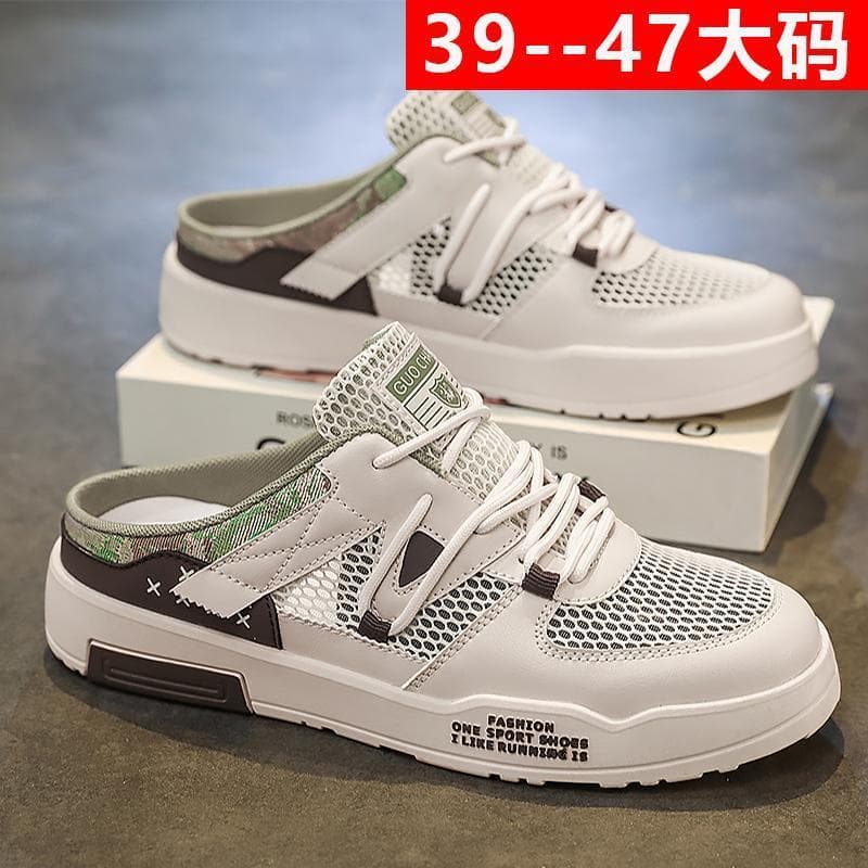 2026 novos produtos 2025 verão novo estilo respirável meia chinelos masculino All-Match um Pedal moda tênis salto nicho