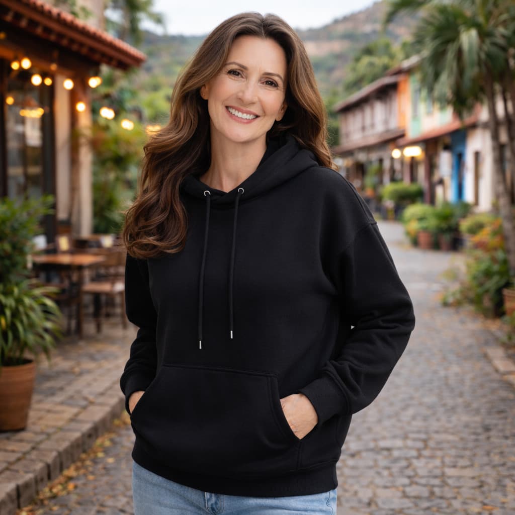 Moletom Feminino Canguru Basico Quentinho Casaco de Frio Estilo Moderno Blusa Casual Inverno