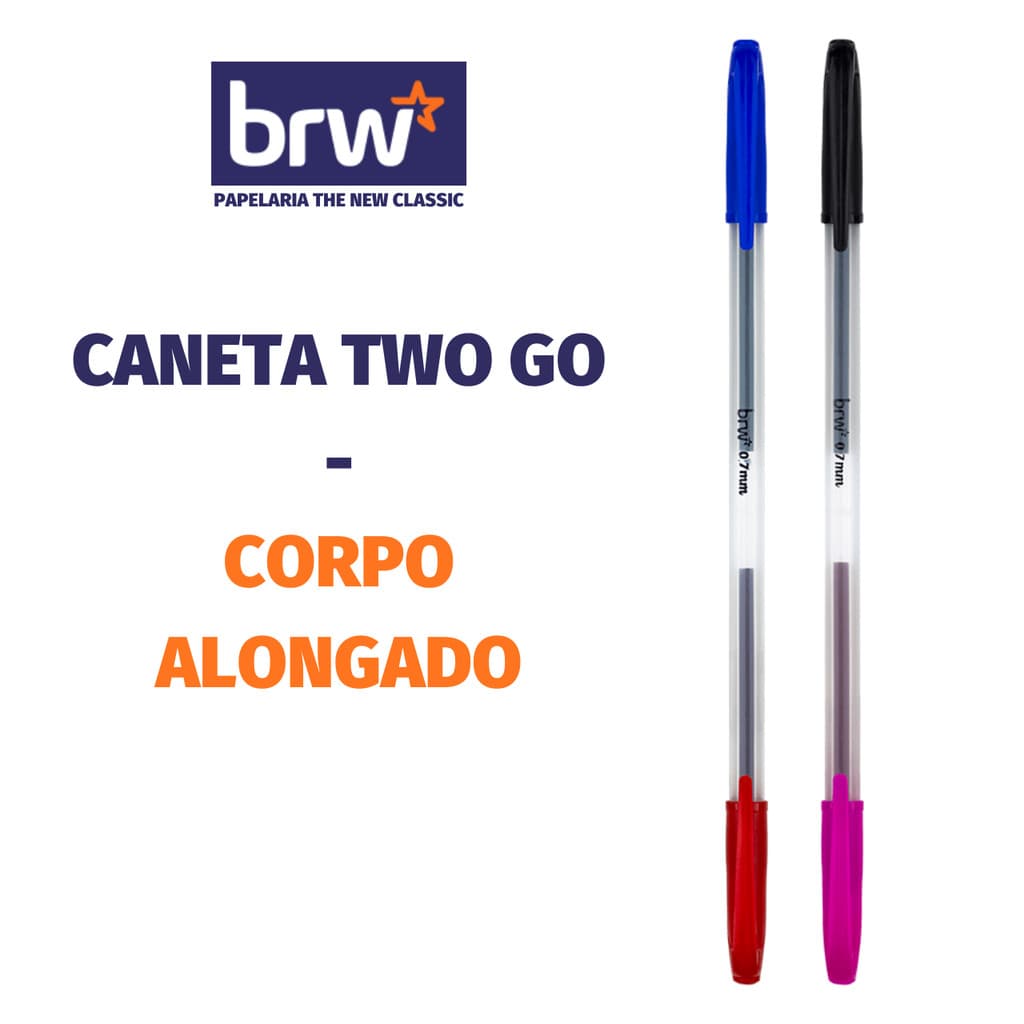 Kit Caneta Ponta Dupla BRW Two Go Ponta Fina 0.7mm