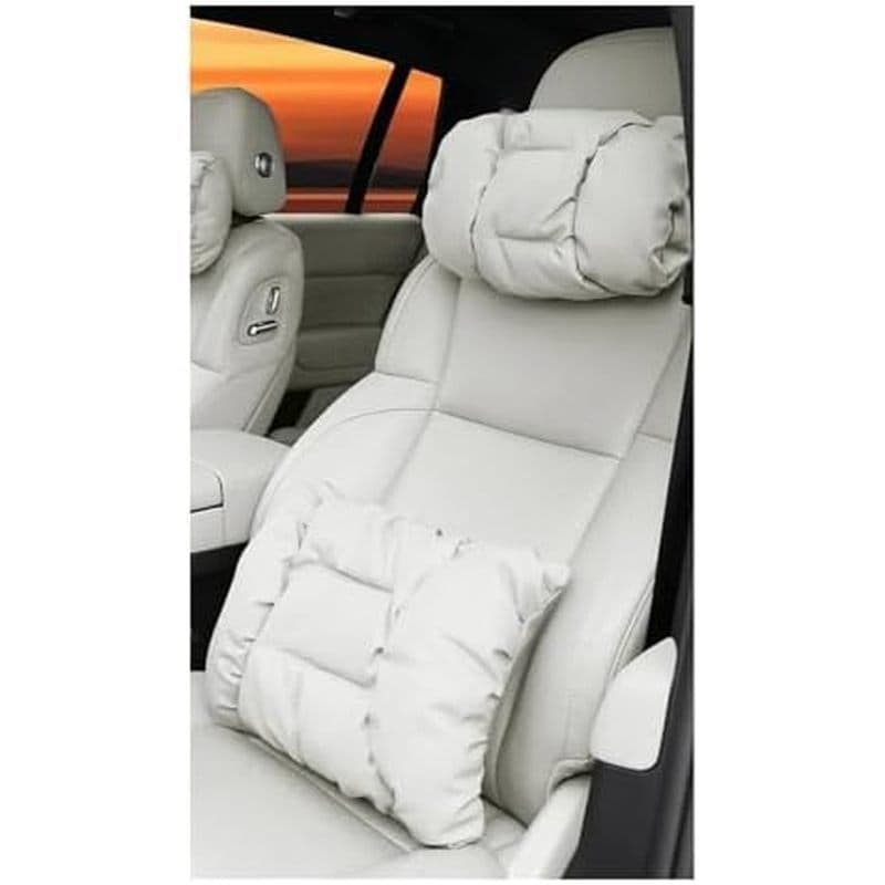 Adequado Para Encosto De Cabeça De Carro De Algodão Bolha Sensorial E Conjunto De Almofada De Cintura Conforto De Viagem