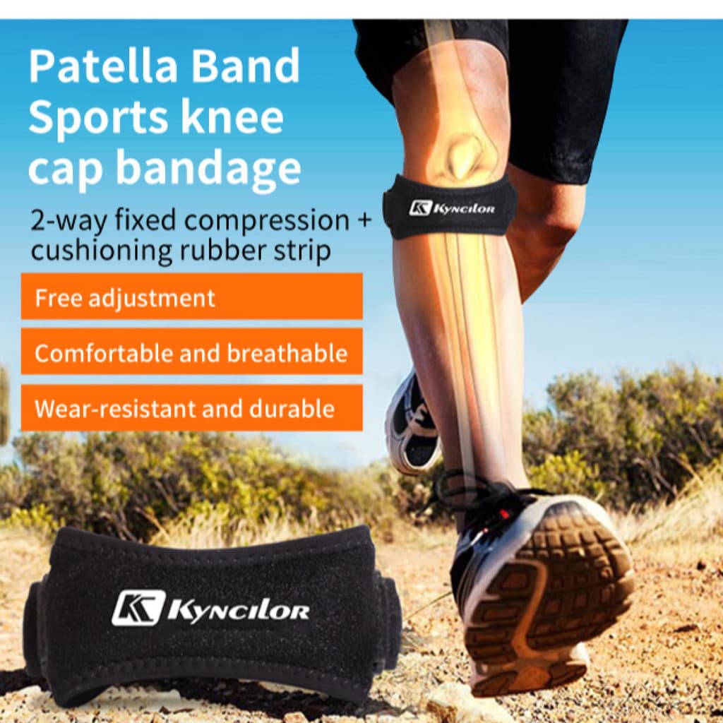 【Conforto】Outdoor Sports Knee Pads Running Patella Belt Compression Two-Way Adjustment Protective Knee Pads Basketball D