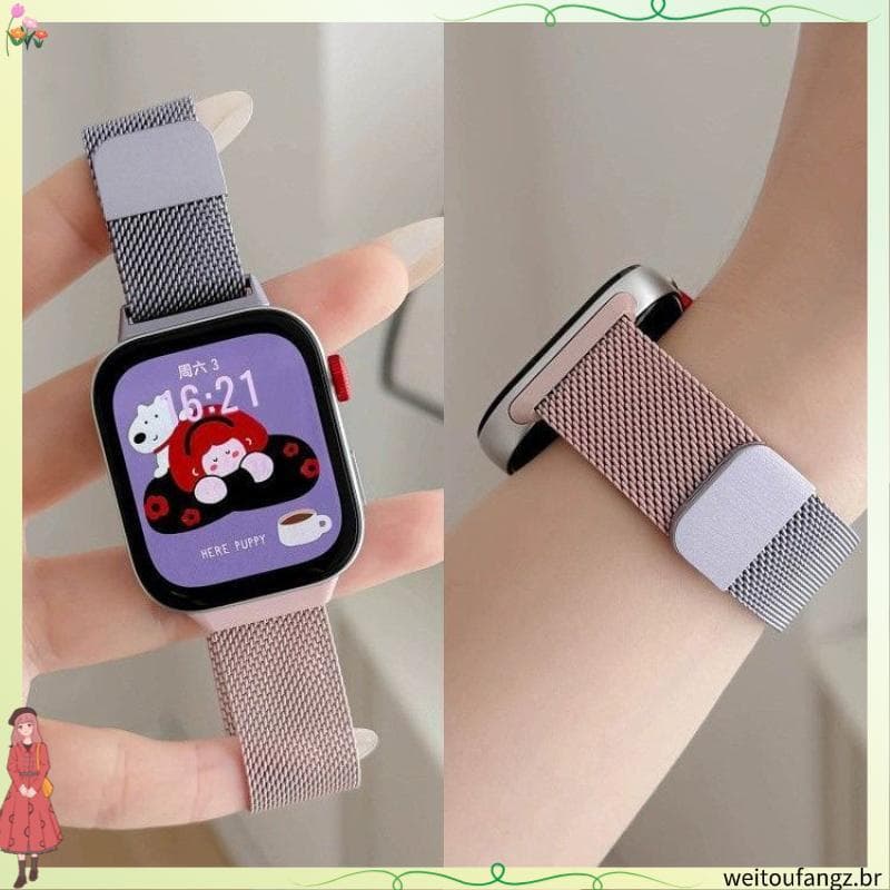 Loja venda quente adequado para Huawei fit5 cinta relógio fit5pro pulseira magnética relógio milão Metal substituição co