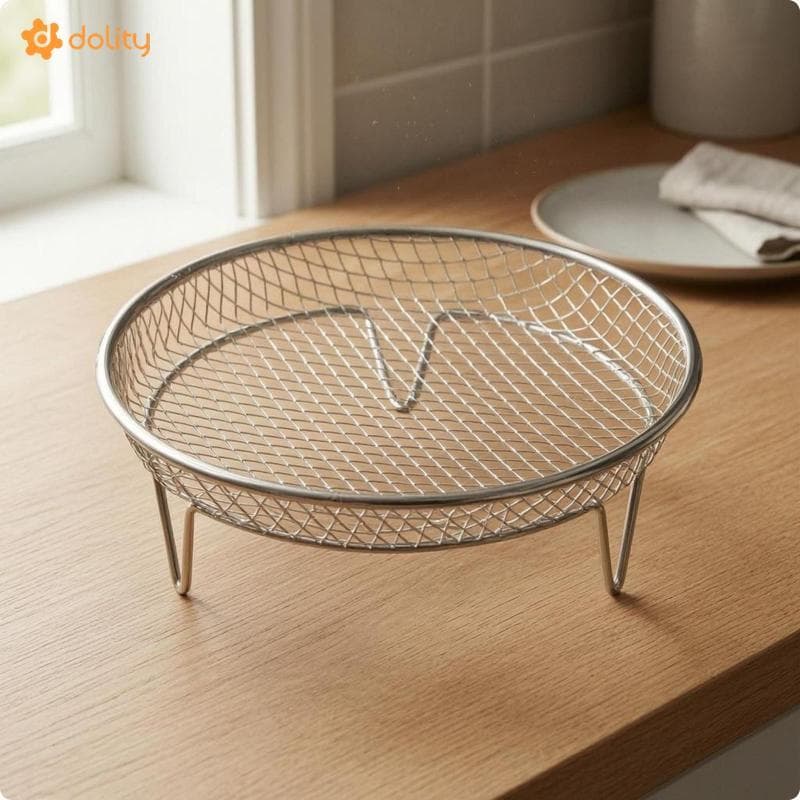 [Acituna] Cesta De Fritadeira De Ar Com Rack De Malha , Acessório De Aço Inoxidável Para Fritadeiras Elétricas E Aplicaç