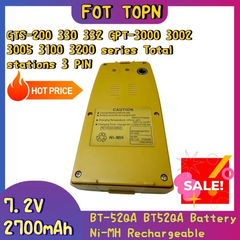 BT-52QA BT52QA Bateria Ni-MH Recarregável Para TOPN GTS-200 330 332 GPT-3000 3002 3005 3100 3200 Série Total Estações 3