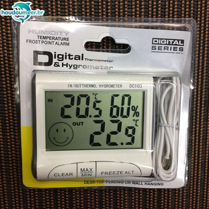 HOUDO Medidor De Temperatura E Umidade Interna/Termohigrômetro Tela Grande Clo Termômetro Alarme De Gelo