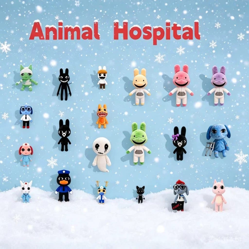 Novo brinquedo de pelúcia transfronteiriço, periférico de jogo de hospital de animais, brinquedo criativo