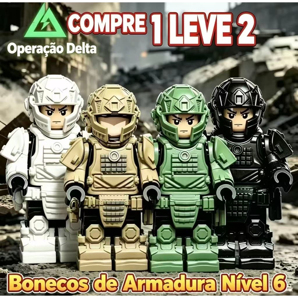 Forças Delta podem montar blocos de construção, armadura nível 6 e Deus corajoso do Céu, compatível com Lego, brinquedos