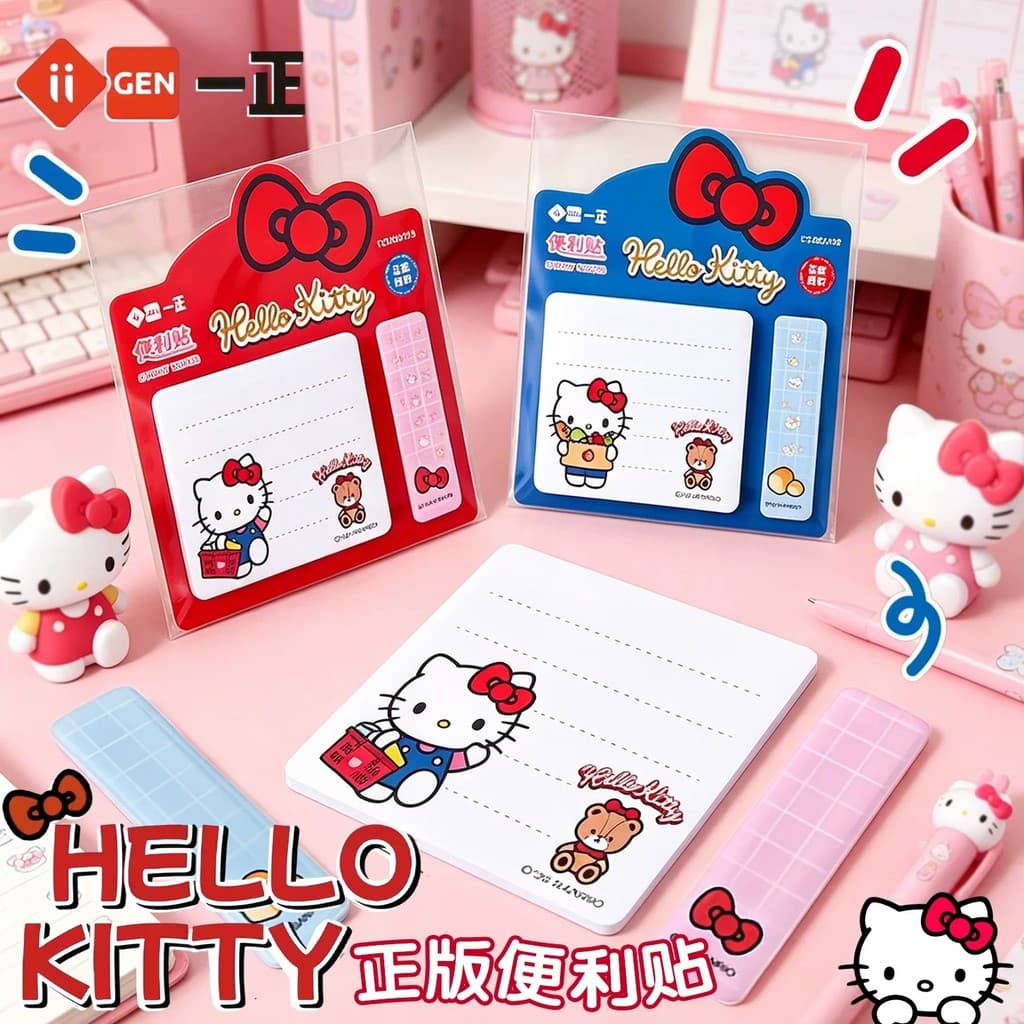 Yizheng Sanrio Co-Branded Post-It Notes HelloKitty Sticky Notes Estudante Notepad Etiqueta Pontos-chave