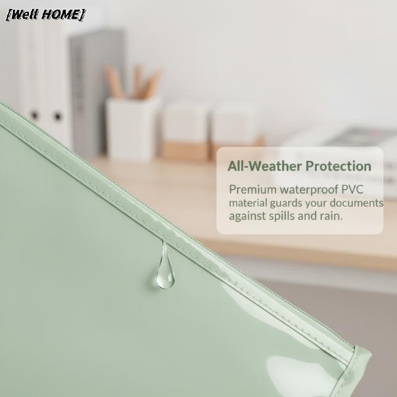 [Well HOME] Pasta Portátil Transparente À Prova D'água De Grande Capacidade , Bolsa De Armazenamento De Arquivo Expansív