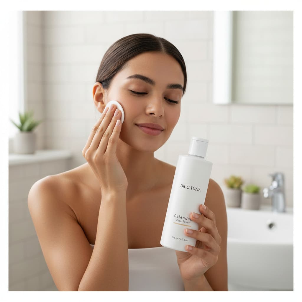 Tônico de calendula Facial Farmasi, Importado vegano, sem gluten - para limpeza skincare pele sensivel e fechar os poros