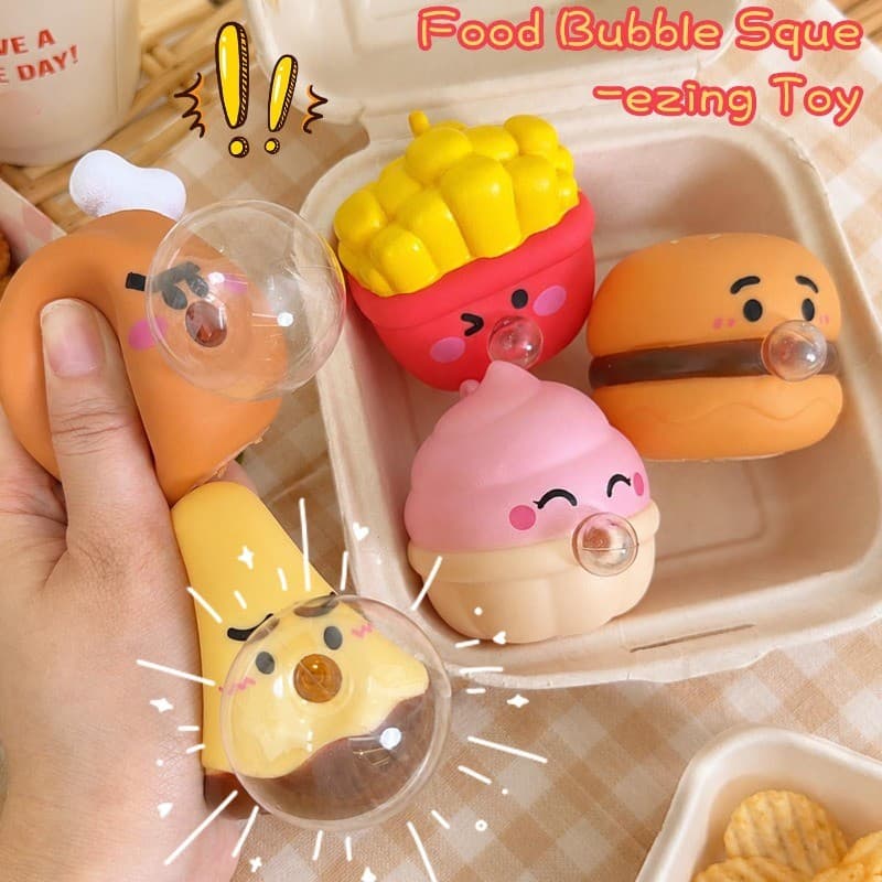 1/2 Pçs Batatas Fritas Hambúrguer Bolha Squeeze Brinquedos-Para Adultos Crianças-Rebote Lenta/Super Macio-De Aperto Aliv