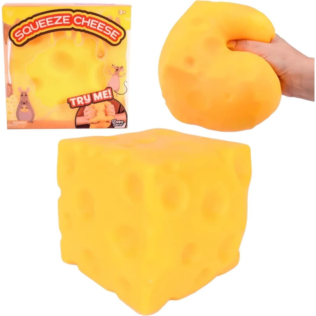 Bloco de Queijo Macio - Amarelo, Brinquedo Antiestresse Moldável com Função de Apertar, Ideal para Brincar e Relaxar
