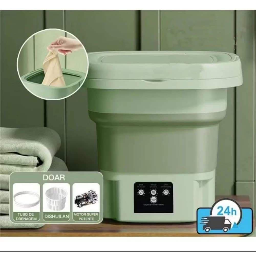 Lavadora Portátil Automática 11L Bivolt Dobrável Especial para Roupas Íntimas e Acessórios
