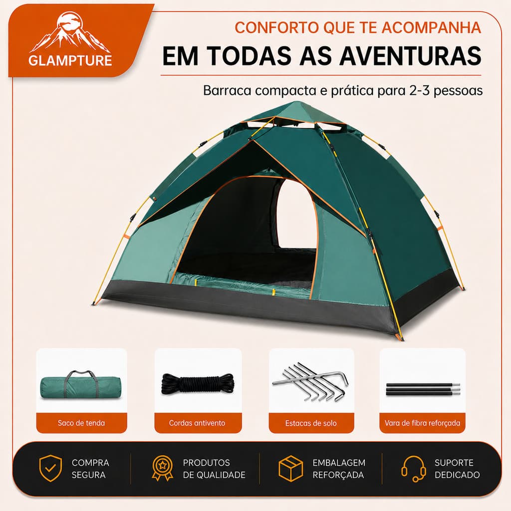 Barraca Camping 200cm*150cm*120cm Portátil A Prova D'agua Dois Andare Barraca De Acampamento 2 Pessoas De Praia