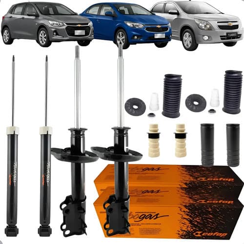 Kit 4 Amortecedor Cofap + Batente Coifa Prisma Cobalt Onix Spin Joy