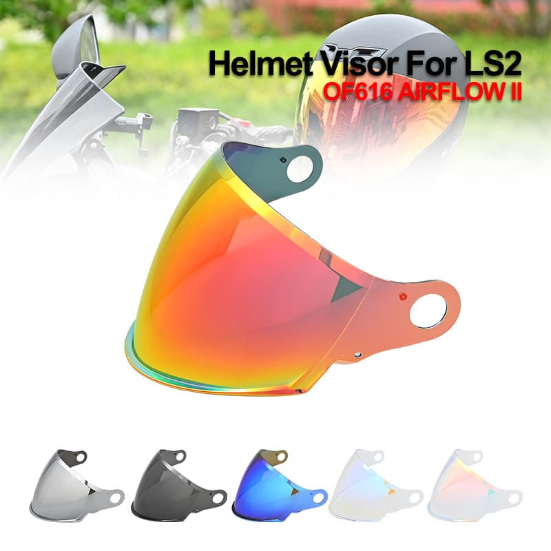 Viseira Para LS2 AIRFLOW II Anti-UV Pára-Brisa Meio Capacete Viseiras De Prata OF616 Lente Do Rosto Aberto Acessórios Da