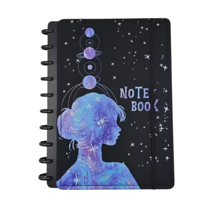 Caderno inteligente de luxo, tamanho A5/B5/A4, capa rígida em couro sintético, removível, 80 páginas, unissex.