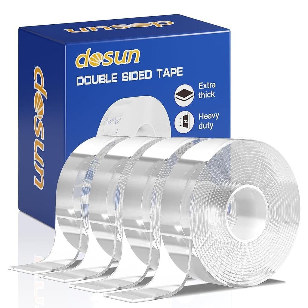 Fita Adesiva Dupla Face dosun de Alta Resistência (4 Rolos, Total de 40 Pés), Fita Nano Adesiva, Fita Dupla Face Forte p