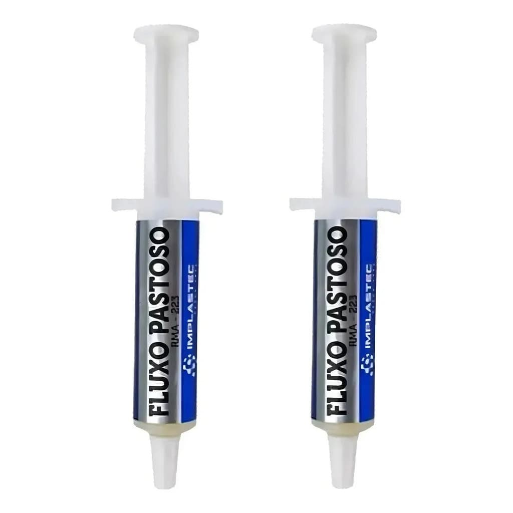 2x Fluxo De Solda Pastoso Rma-223 10g Seringa Implastec Bga