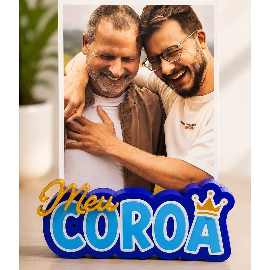 Porta-Retrato Magnético 3D – Meu Coroa 👑💙
