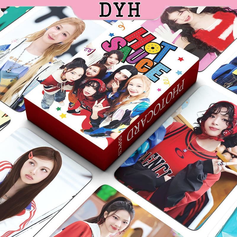 55 peças/caixa, cartões fotográficos BABYMONSTER, álbum HOT SAUCE, cartões de coleção KPOP LOMO Y78P ZACF