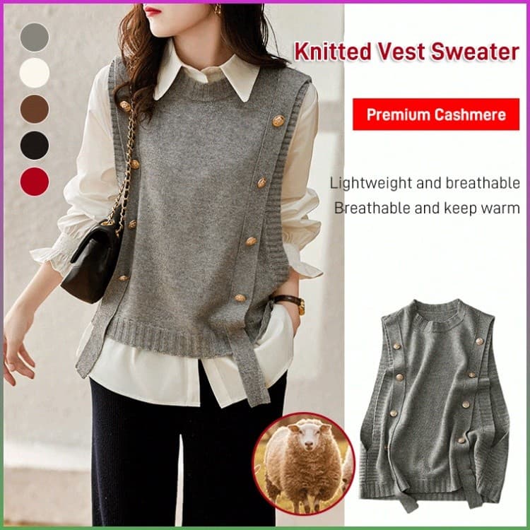 [Look Casual] SL-Coletes de Malha Feminina/Vest/Chaleco Outono/Inverno para Mulheres