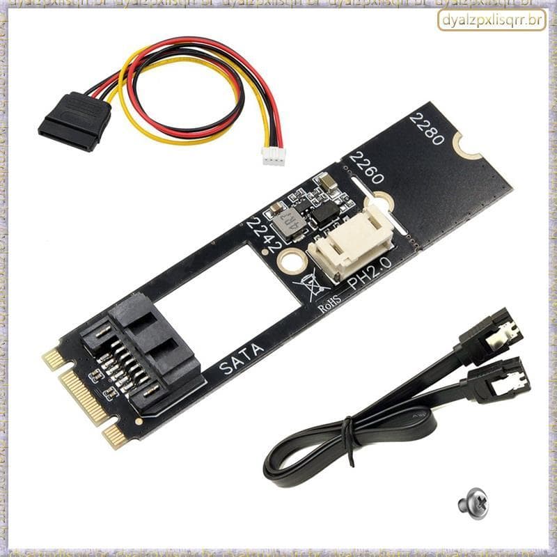[Fsp] Adaptador M . 2 SATA NGFF Para SATA3.0 De 7 Pinos M2 Key-B Placa Adaptadora SATA3.0 2242 2260 2280 SDD