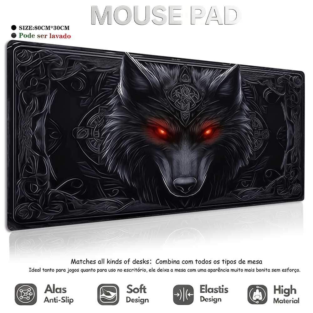 Mouse Pad Gaming XL 80x30cm Anime Dark Minimalis Premium Antiselip dengan Tepi Jahitan Tebal Alas Karet