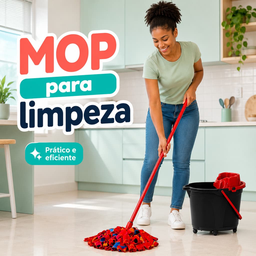 Mop Esfregão Balde de 20 Litros Reforçado Com Espremedor Para Panos Para Limpeza Prática