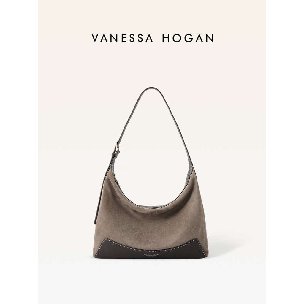 [Star Mesmo Estilo] Bolsa Feminina VH Xinran hobo Bolsa Camurça Pele de Carneiro Commuter Bolsa nas Axilas Bolsa de Ombr