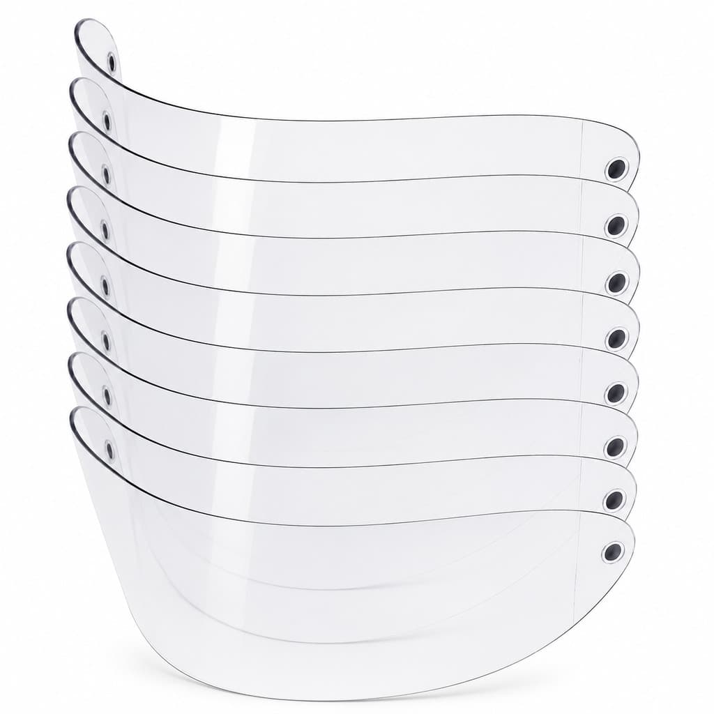 Kit 8 Viseiras Capacete Taurus San Marino Cristal 0,75mm Alta Transparencia Reposiçao Capacete Moto