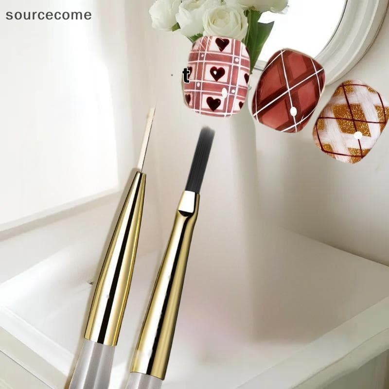 [sourcecome] Conjunto De Pincéis De Linha Para Arte Em Unhas , 6 Peças , Pintura Acrílica , Desenho , Manicure , Kit De