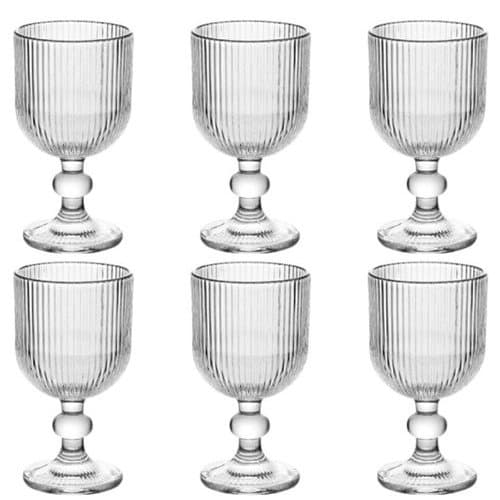 Conjunto 6 Taças Vidro Versalhes Capacidade 340ml Design Clássico Elegante Resistente