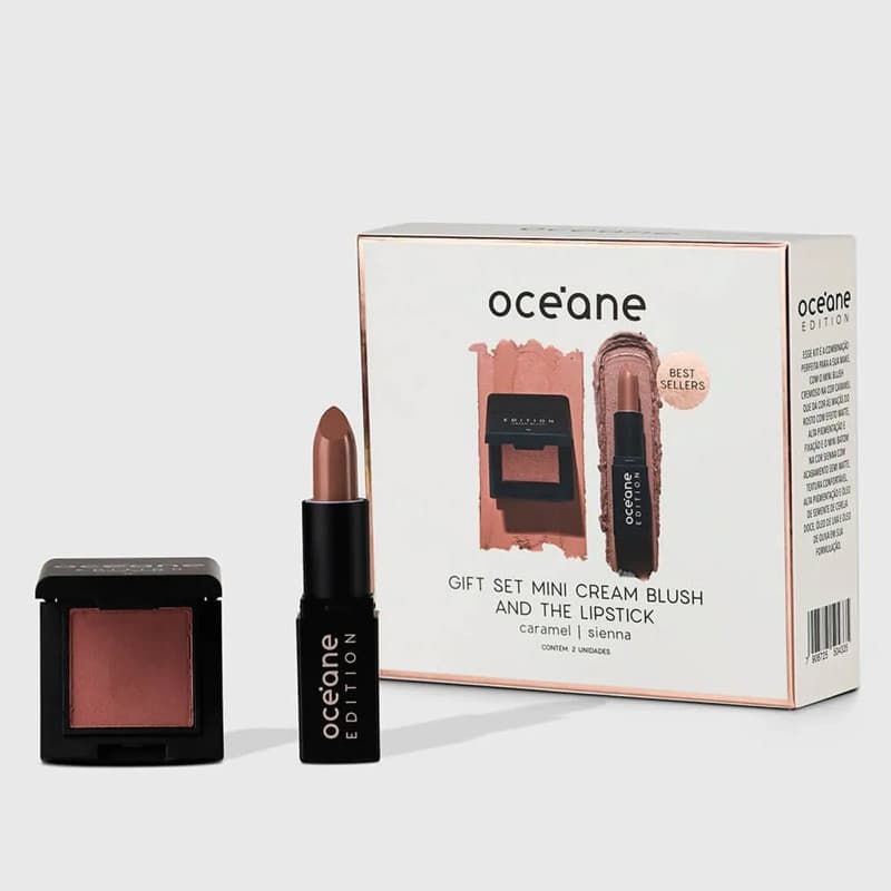Gift Set Mini Cream Blush and The Lipstick - Kit Mini Gift Sets Blush e Batom Oceane Edition (2 Produtos)