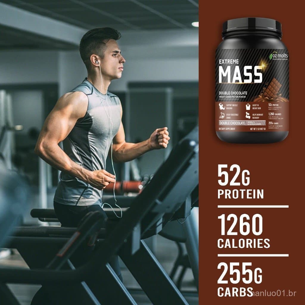 Ozmolts MASS Gainer Pó de Proteína para Construção Muscular e Ganho de Peso Duplo 2LBS