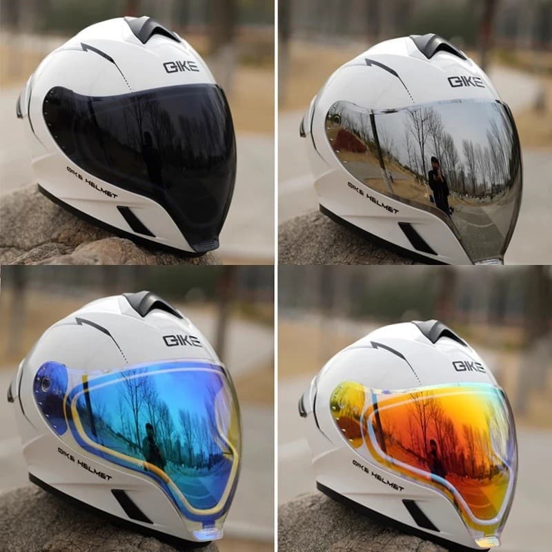 QIKE FP02 Capacete De Motocicleta Viseira De Vermelho Azul Lente QikeFP02 Viseiras Preto FP0