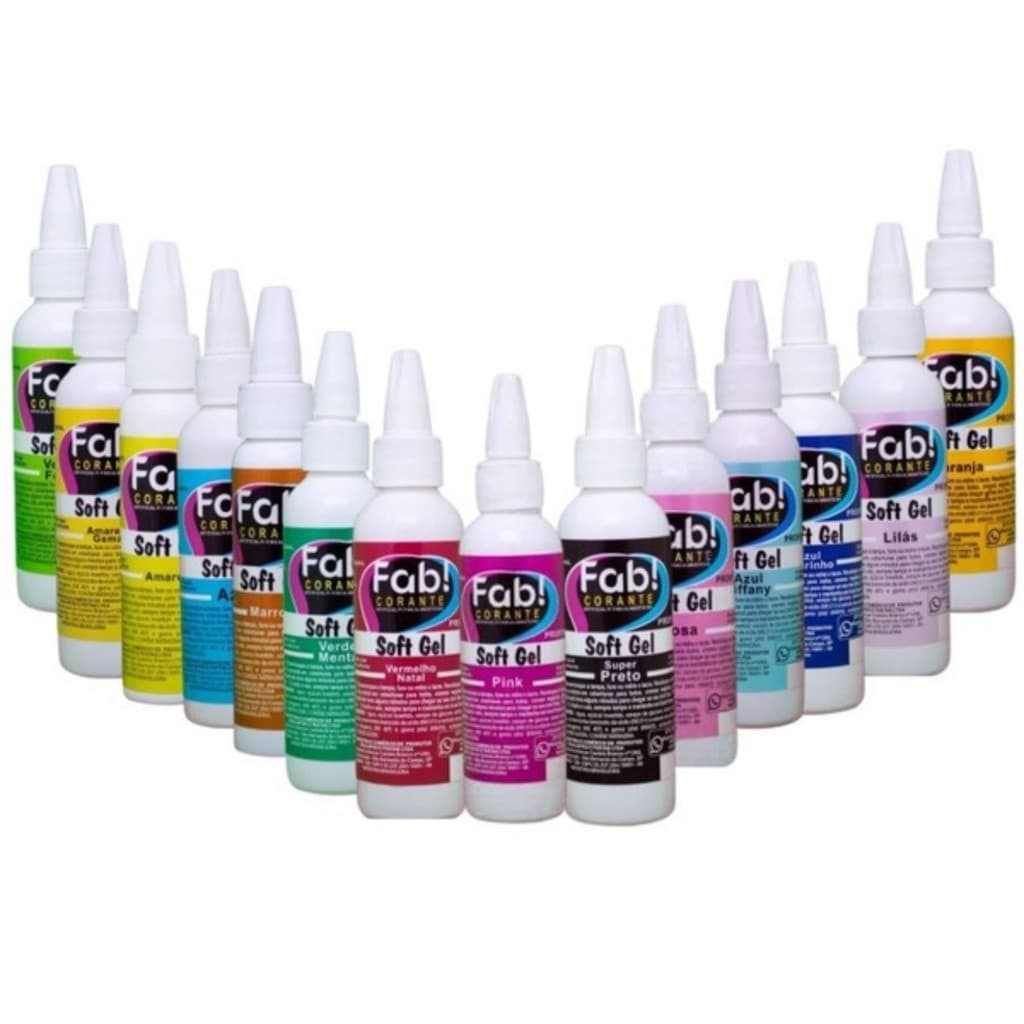 10un Corante Soft Gel 25g Comestível Concentrado Softgel