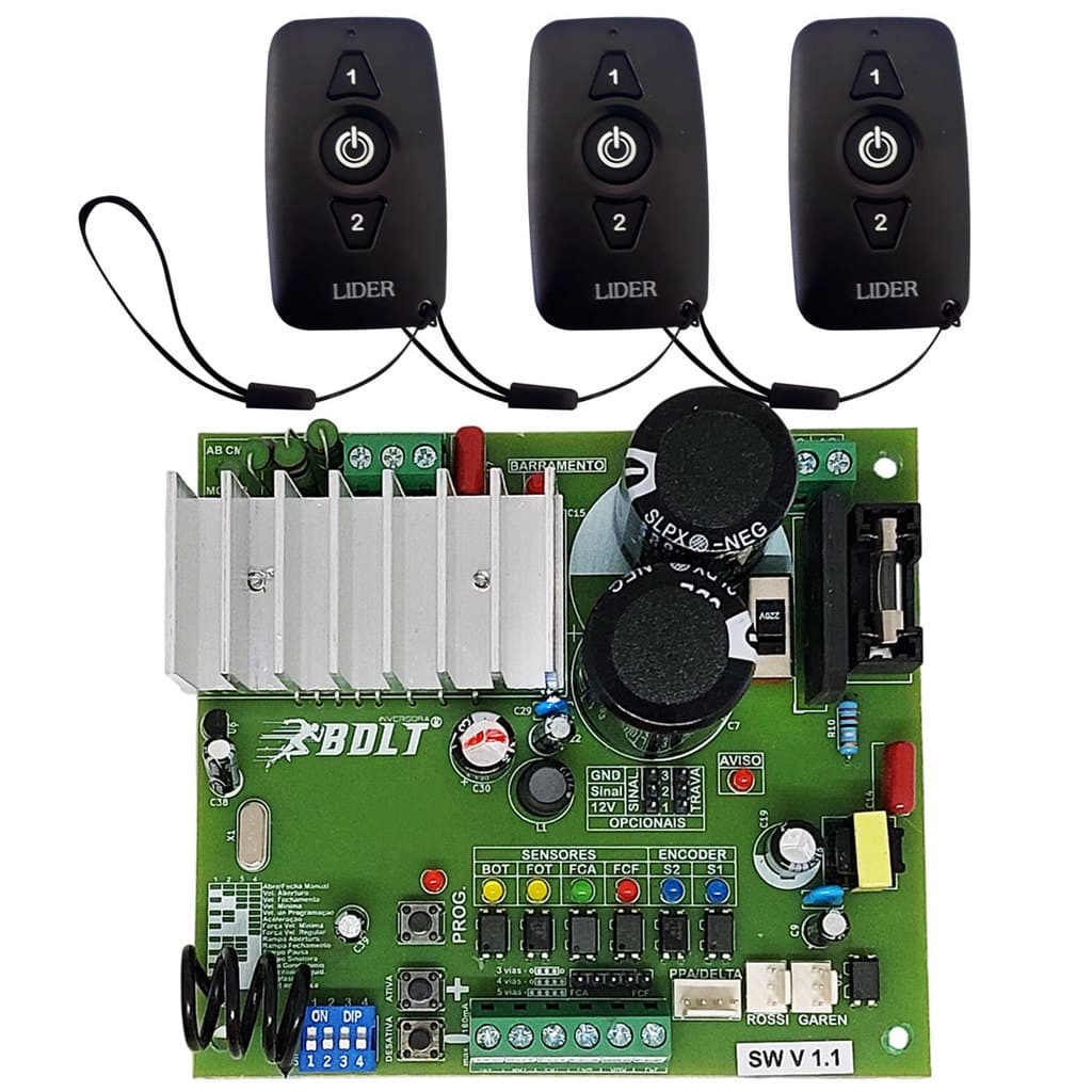 CENTRAL ACTON BOLT PARA AUTOMATIZADOR SUBSTITUI A22102 A224013 COMPATIVEL JETFLEX PPA TRIFLEX KIT 3 CONTROLES