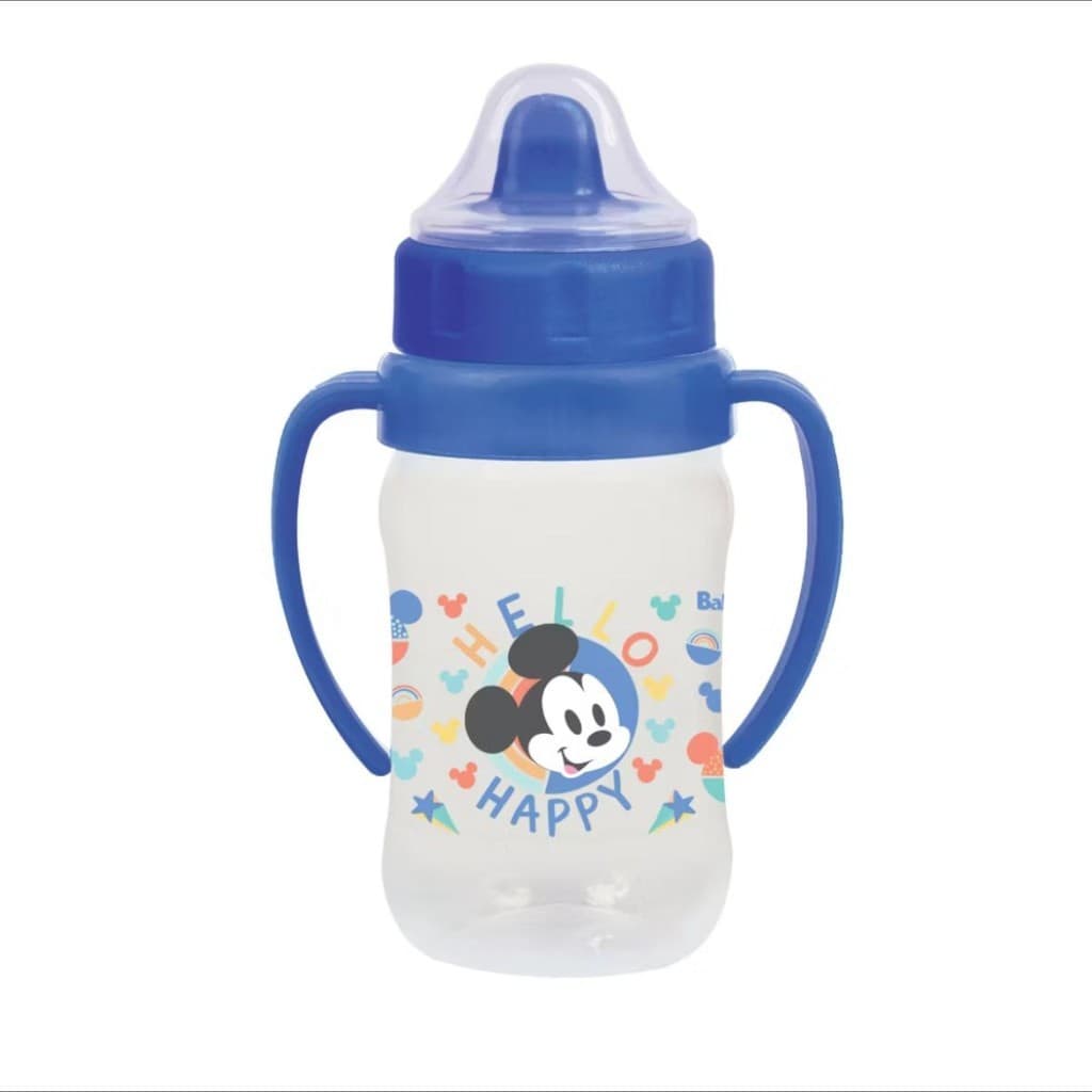 Super Copo Treinamento 400ml Mickey  c/ Alças Bico Redutor de Pingos