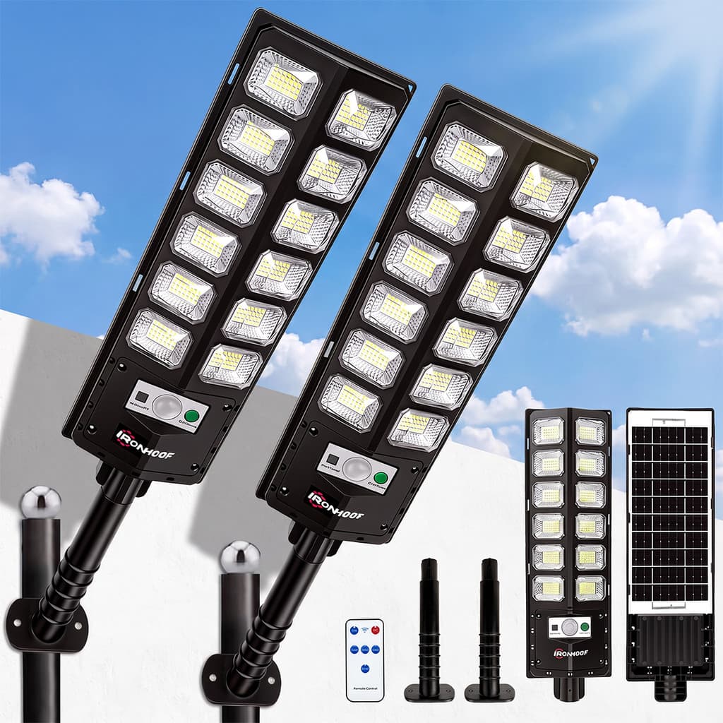 Kit 2 Luminária Solar Potente Com Sensor 850w 800w 700w 600w