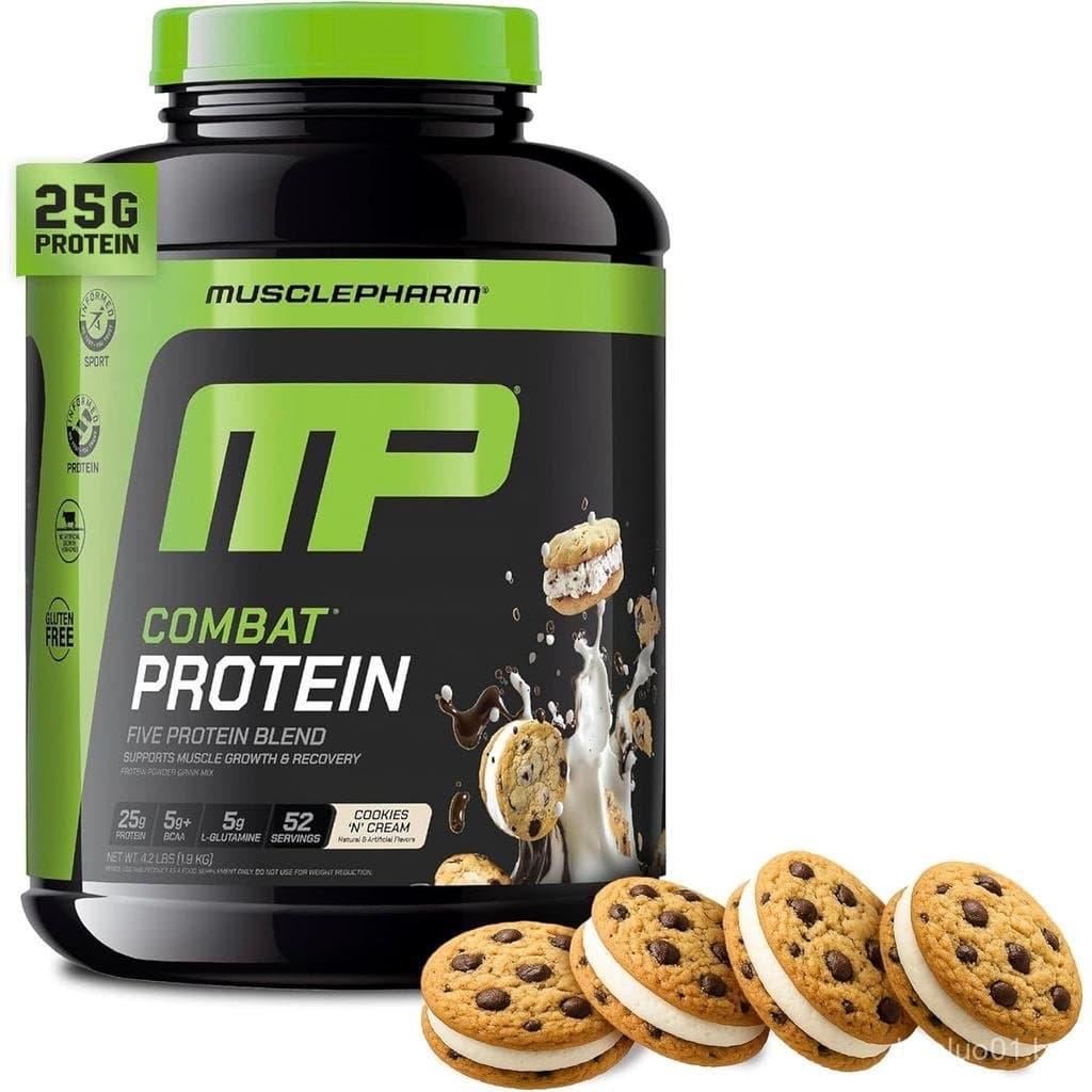 MusclePharm Combat Protein Powder, Sabor Cookies 'N' Cream, Alimenta os Músculos para Treinos de Alta Intensidade, 5 Pro