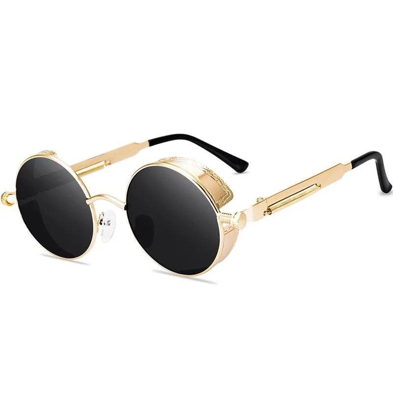 Óculos de Sol Redondos Retro Estilo Steampunk para Homens MAEB