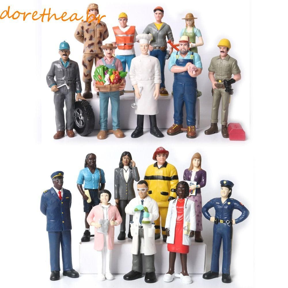 DORETHEA Estatueta Humana Realista , Oficial De Trabalhador De Construção , Figuras De Pessoas De Carreira , Professor C