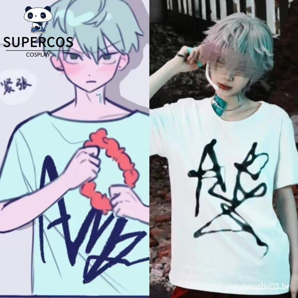 Camiseta Solta com Estilo Fantasia Alienígena para Cosplay e Uso Diário JD0L YUBS