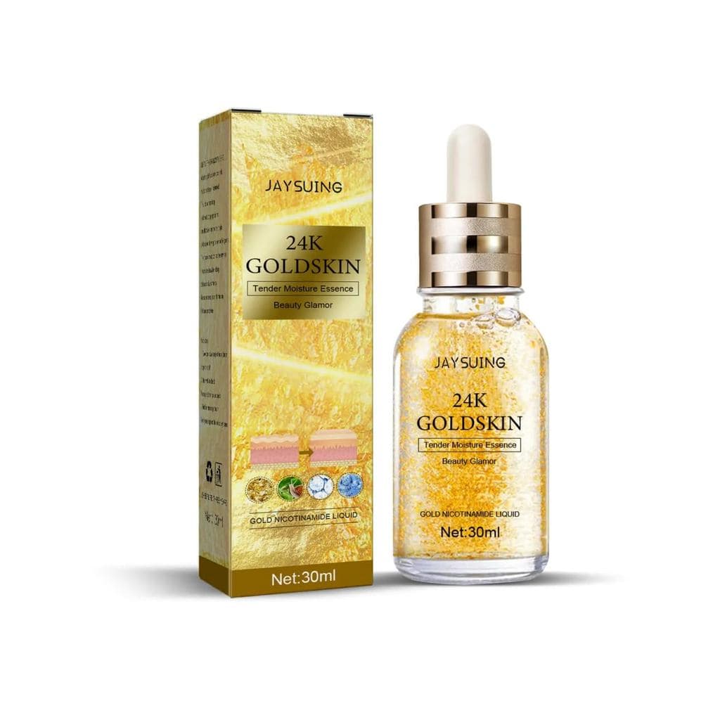 Sérum Facial Anti-Idade 24K Gold, Hidratante Enriquecido com Vitamina C, Ácido Hialurônico e Creme de Vitamina E para Re