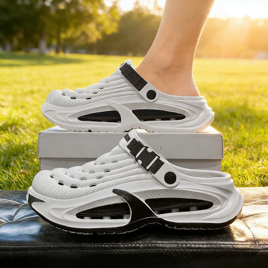 Buraco sapatos sandálias de praia masculinas antiderrapante pisando na merda sentir sola grossa aumentando esportes ao a