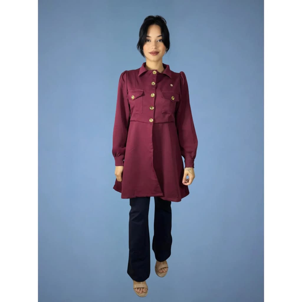 Jaleco Feminino Danielle - Estação Rosa(marsala,ex g)
