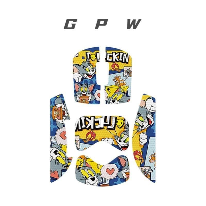 Novos adesivos antiderrapantes de desenho animado, adequados para Logitech GPW4 geração Zhugeque, adesivos antiderrapant