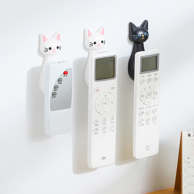 [Estoque pronto] Desenho animado Controle Remoto Gato Gancho Magnético Armazenamento de Escova de Dentes Organizar Armaz